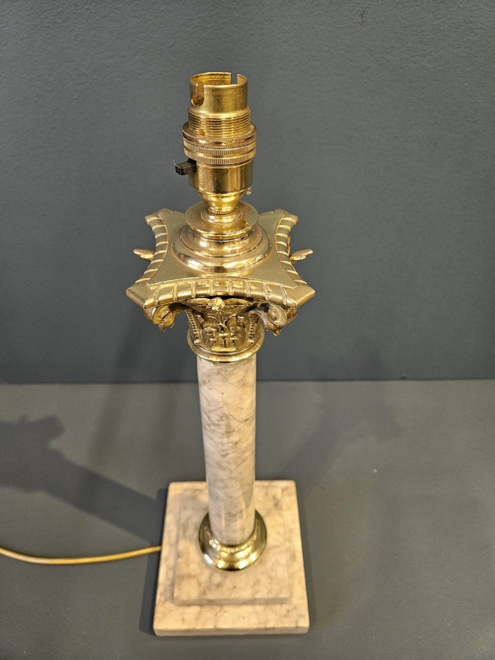 Pair of Late Victorian Marble Brass Mounted Table Lamps View VIII