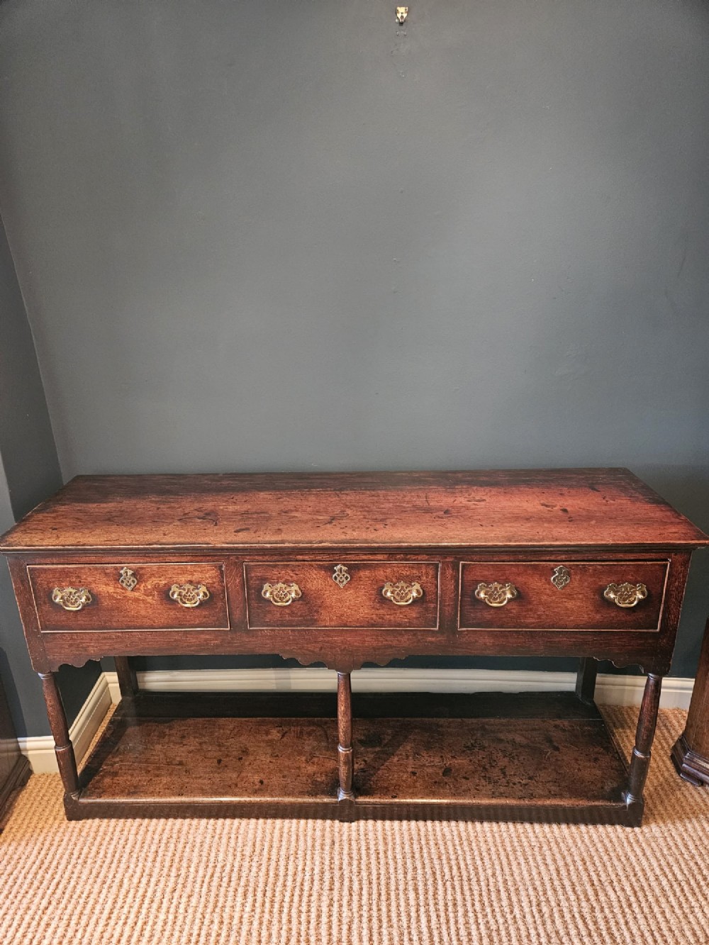 George II Oak Open Pot Board Dresser View II