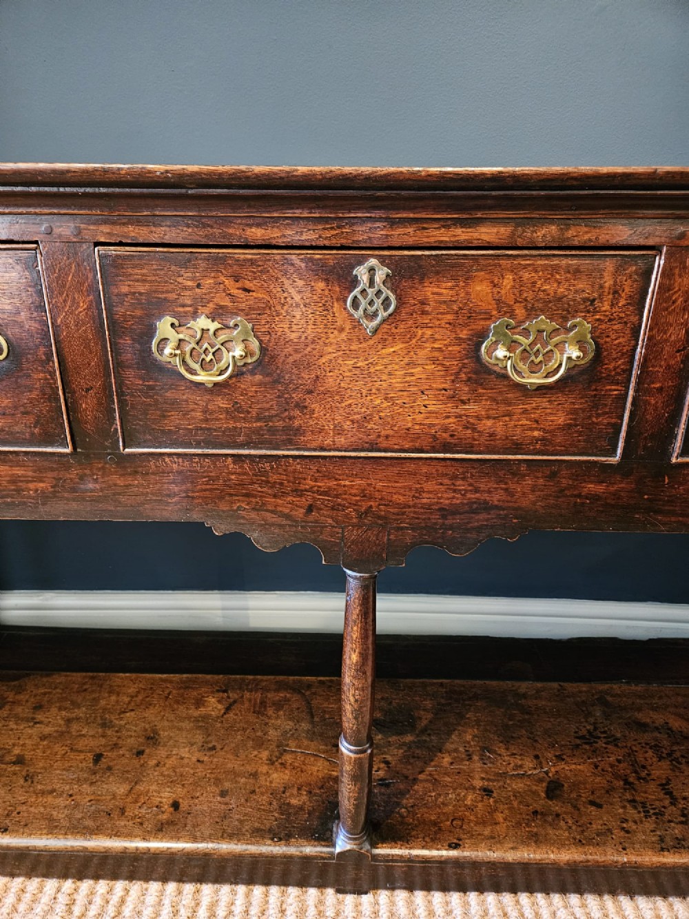 George II Oak Open Pot Board Dresser View III