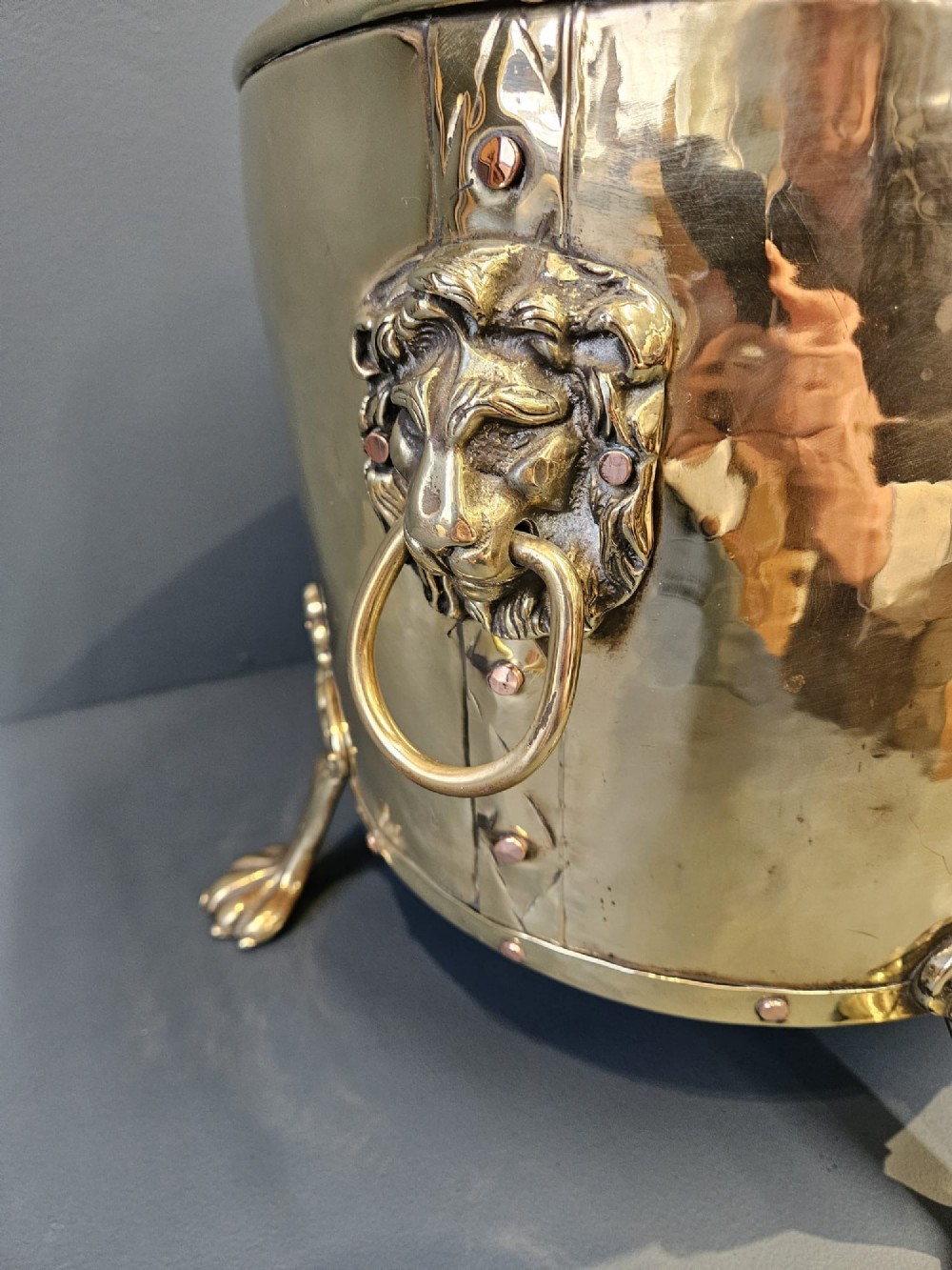 Victorian Brass Log Bin or Planter View IV