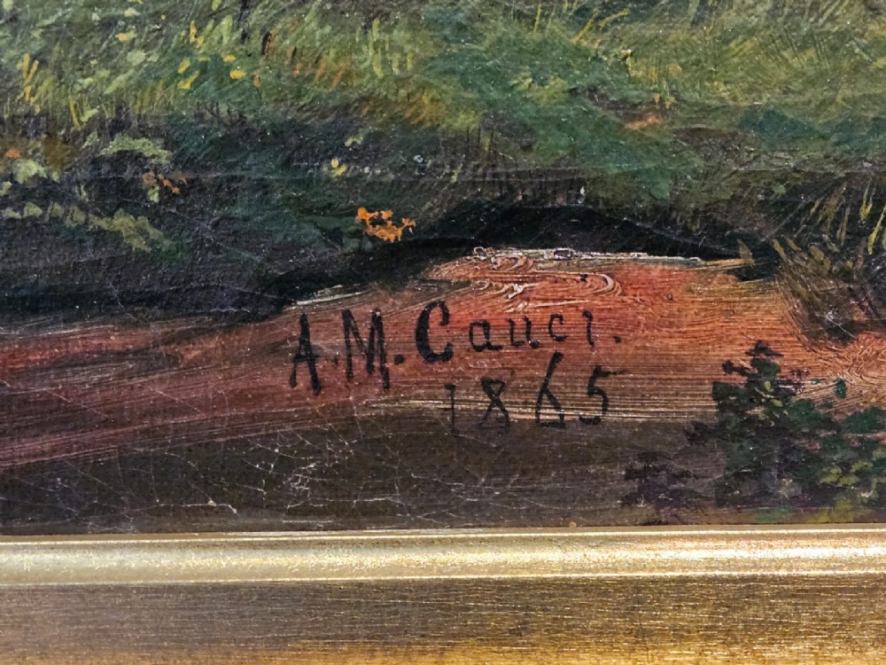 A Victorian oil painting on canvas depicting a profile view of an off-white Shorthorn bull standing in a green field, enclosed in a heavily moulded gilded frame. View III