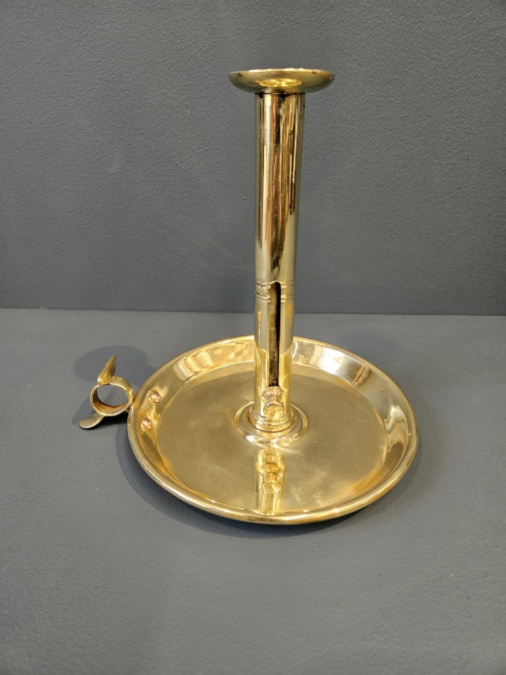 Large George III Brass Chamberstick View V
