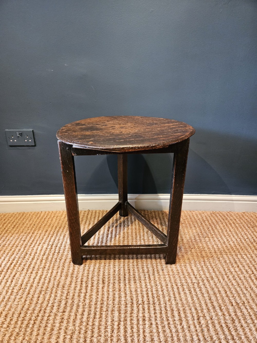 Primitive George III Welsh Oak Cricket Table
