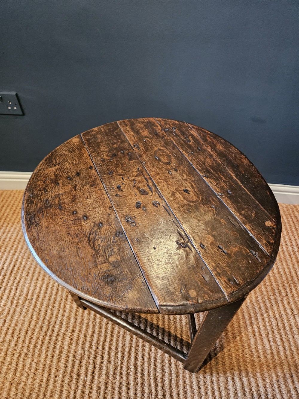 Primitive George III Welsh Oak Cricket Table View II