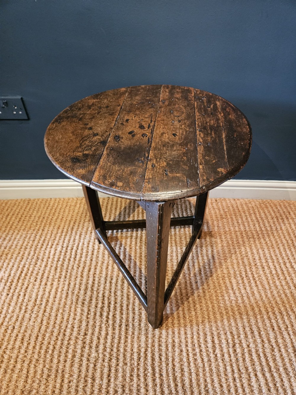 Primitive George III Welsh Oak Cricket Table View VI