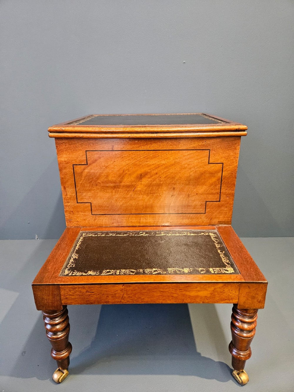 Early Victorian Mahogany Library Steps View IX