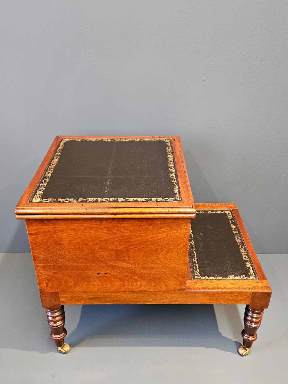 Early Victorian Mahogany Library Steps View X