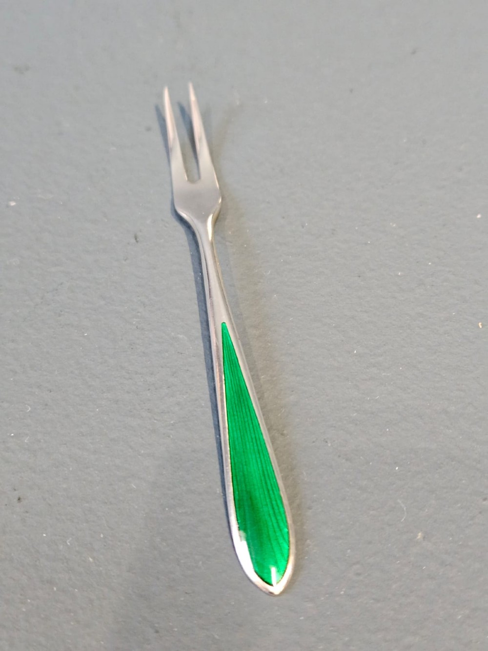 Set of 6 Silver and Enamel Hors D'oeuvre Forks View II