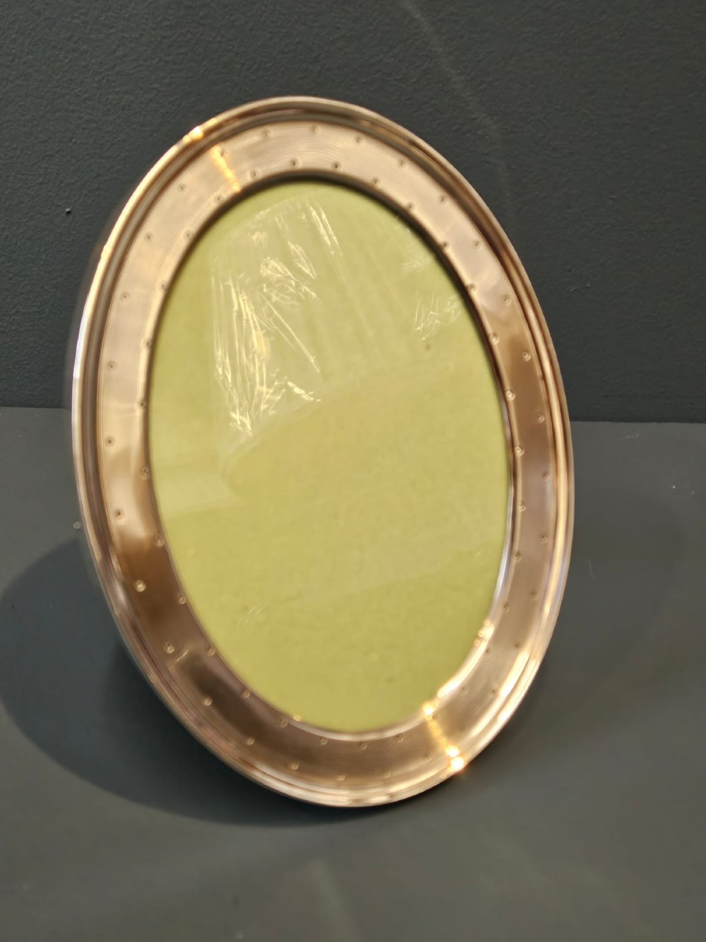 Early George V Oval Silver Engine Turned Photo Frame by William Comyns View III