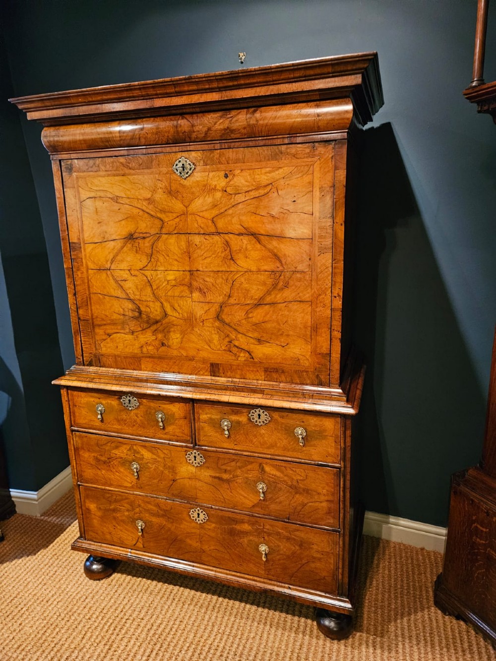 Superb William & Mary Walnut Escritoire View III