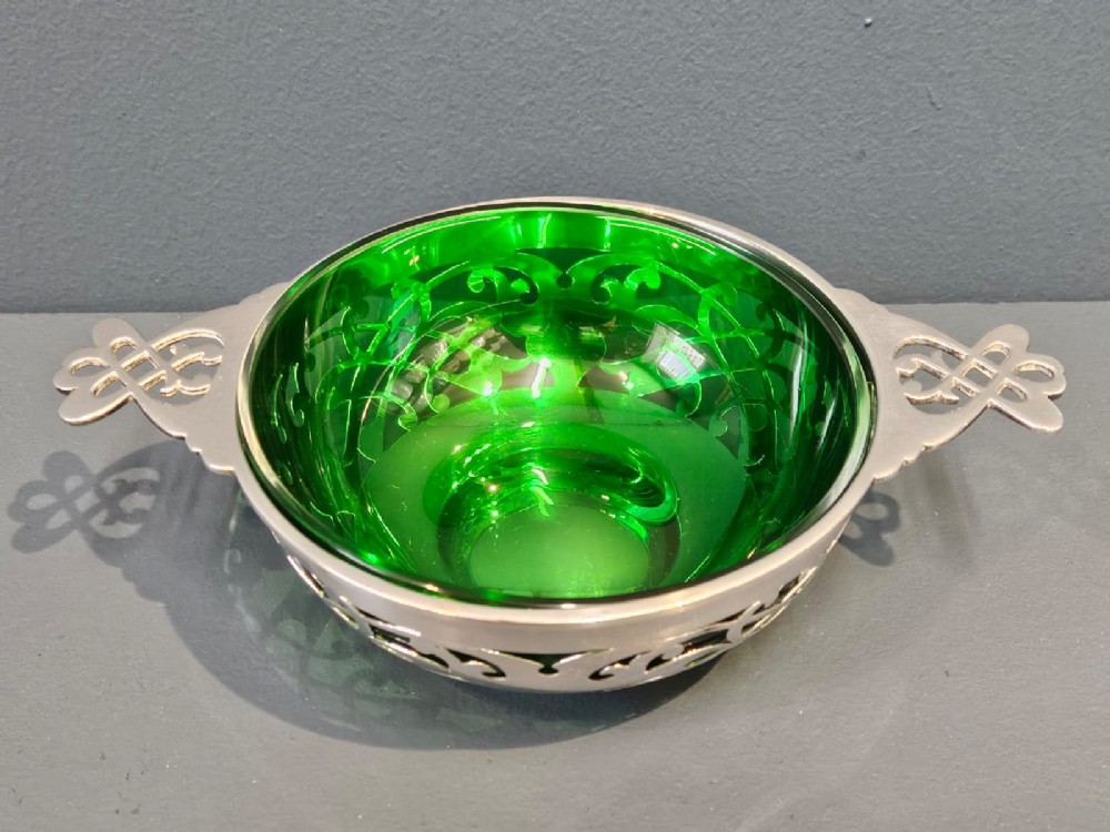 Large Edwardian Mappin and Webb Silver Quaich View II