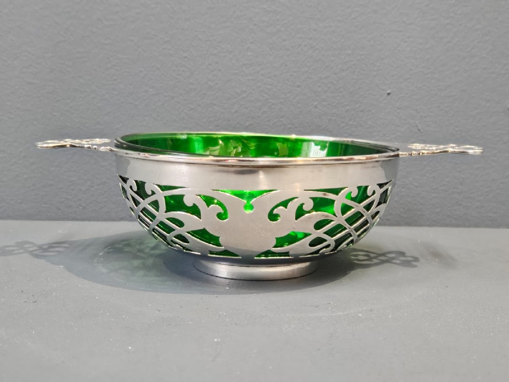 Large Edwardian Mappin and Webb Silver Quaich View III