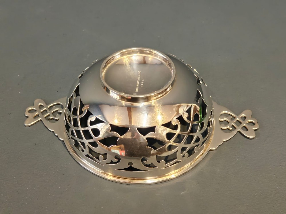 Large Edwardian Mappin and Webb Silver Quaich View VI