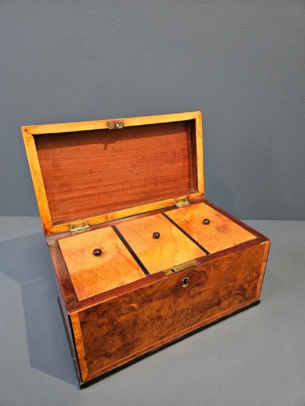 George III Walnut Inlaid Tea Caddy View V