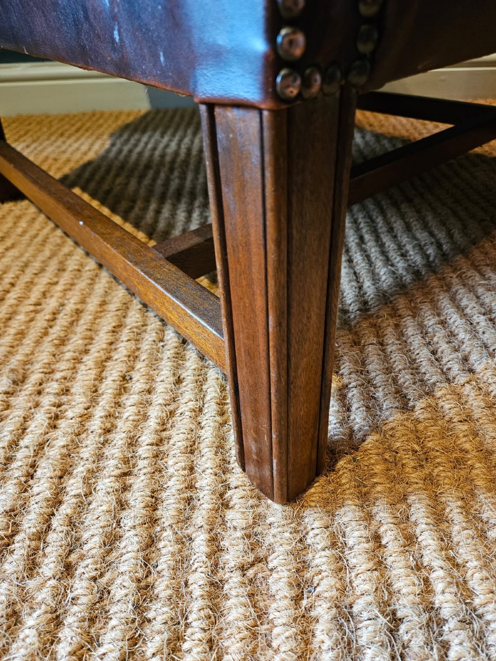 1930's Wing Back Brown Leather Arm Chair View IV