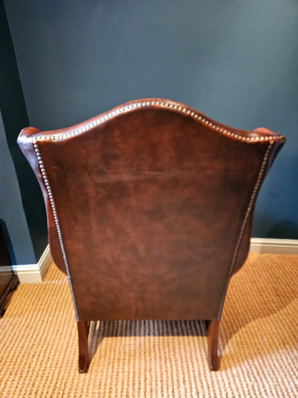 1930's Wing Back Brown Leather Arm Chair View V
