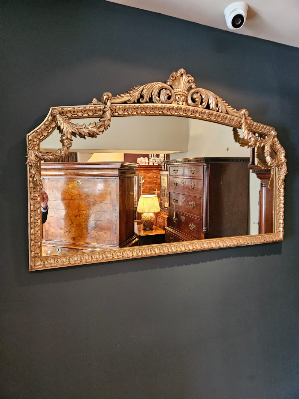 Superb Victorian Silver Gilt Over Mantel Mirror