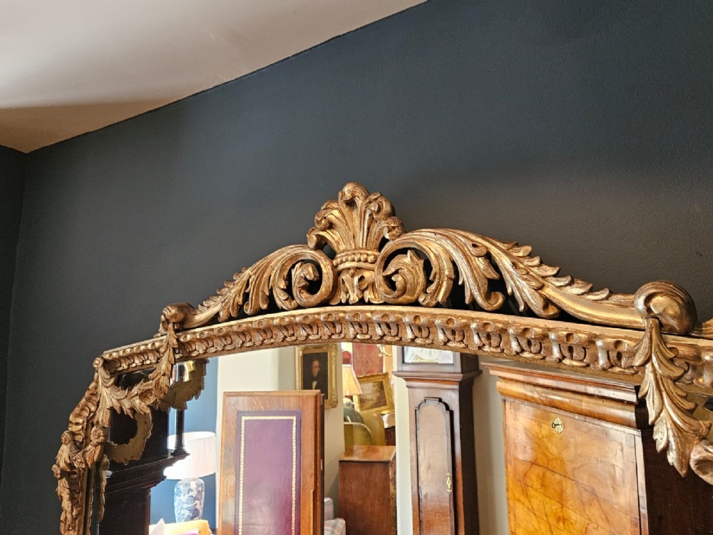 Superb Victorian Silver Gilt Over Mantel Mirror View III