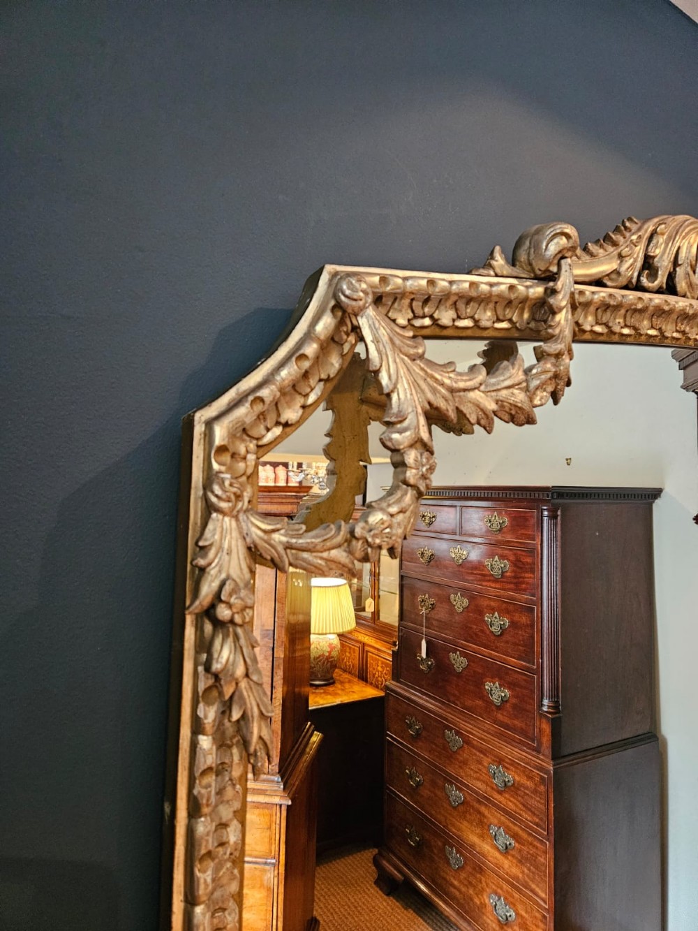 Superb Victorian Silver Gilt Over Mantel Mirror View V