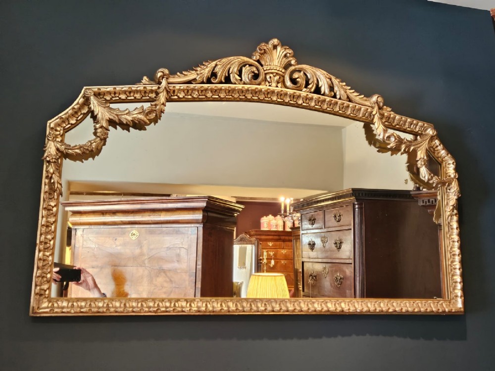 Superb Victorian Silver Gilt Over Mantel Mirror View VII