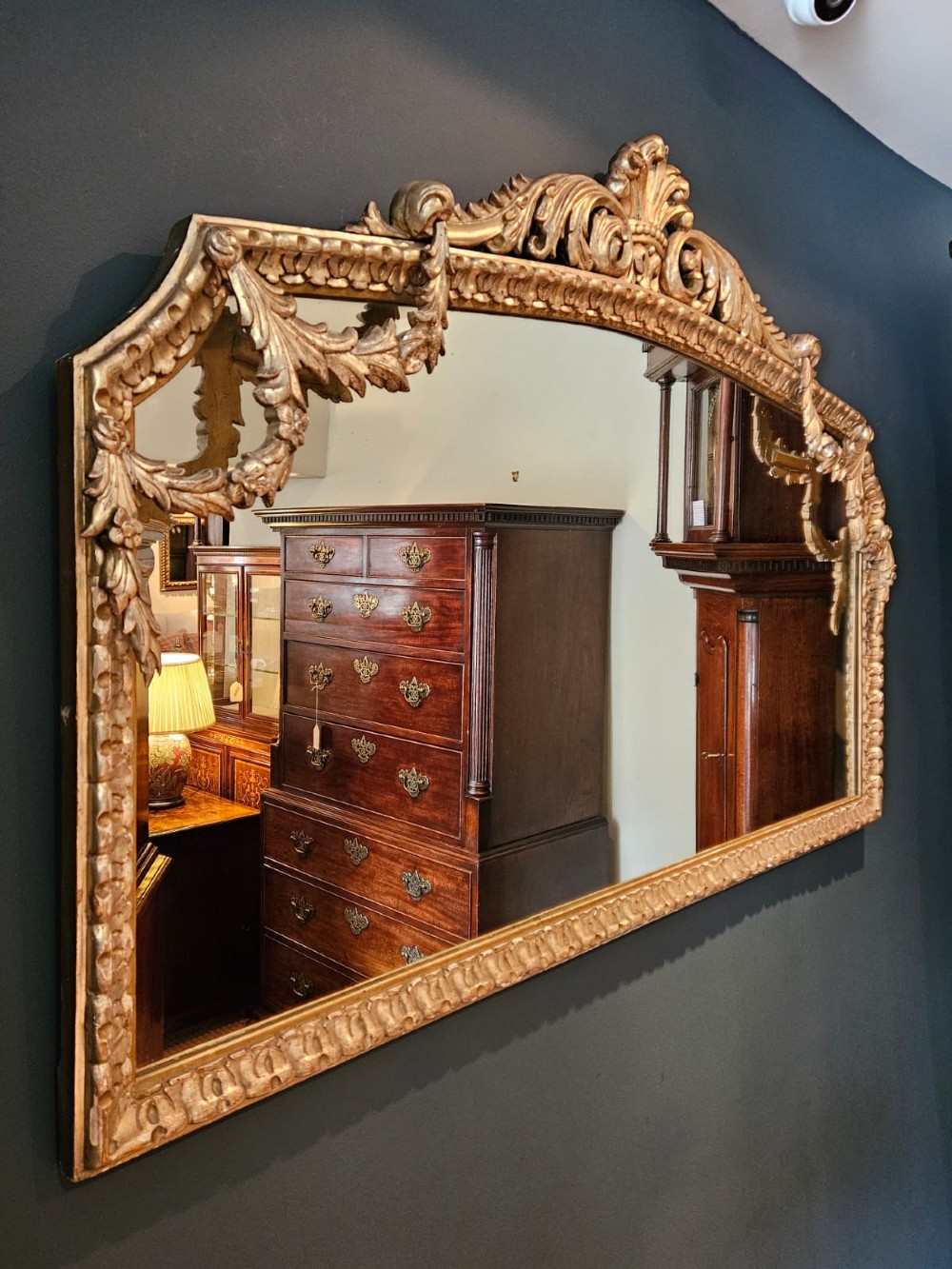 Superb Victorian Silver Gilt Over Mantel Mirror View VIII