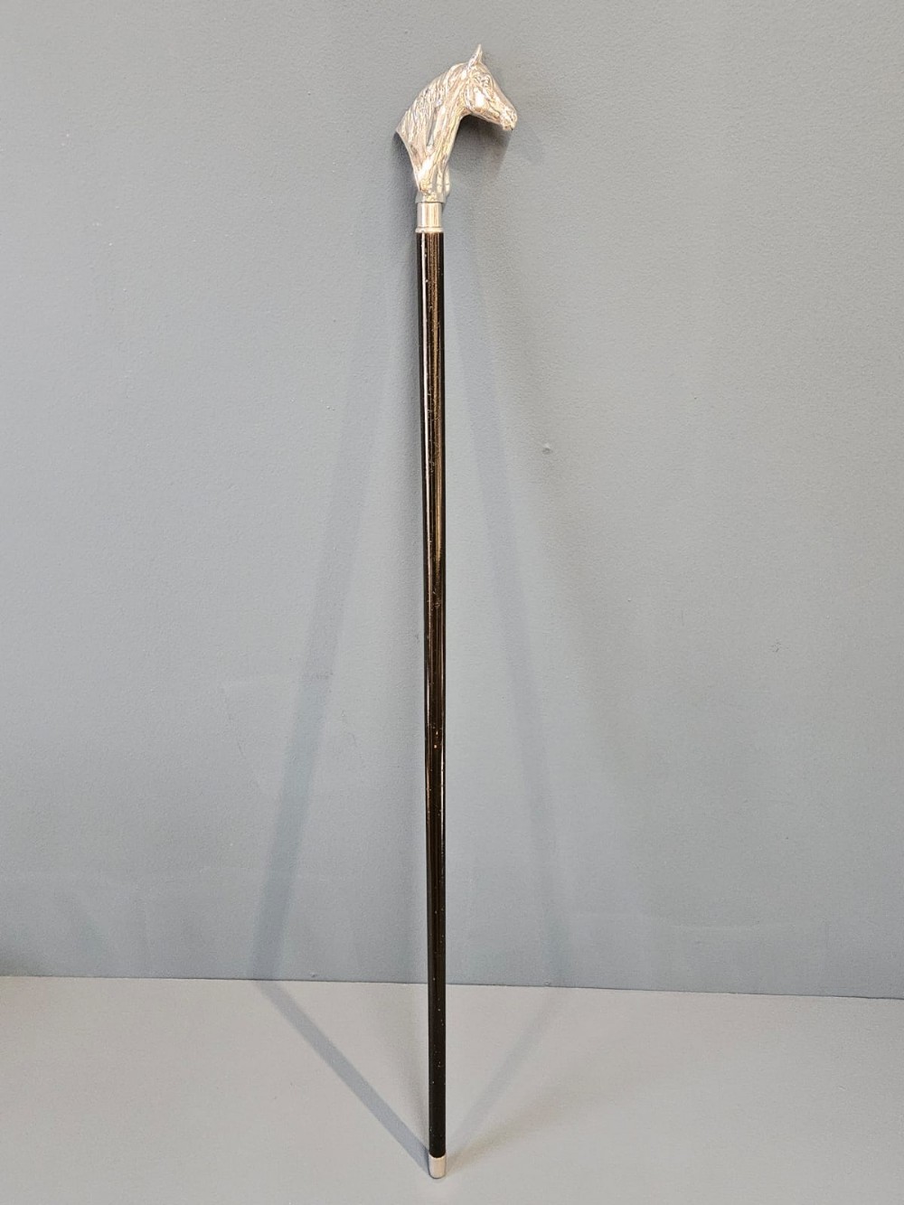 Outstanding Silver Horses Head Walking Stick