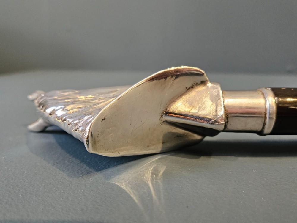Outstanding Silver Horses Head Walking Stick View III