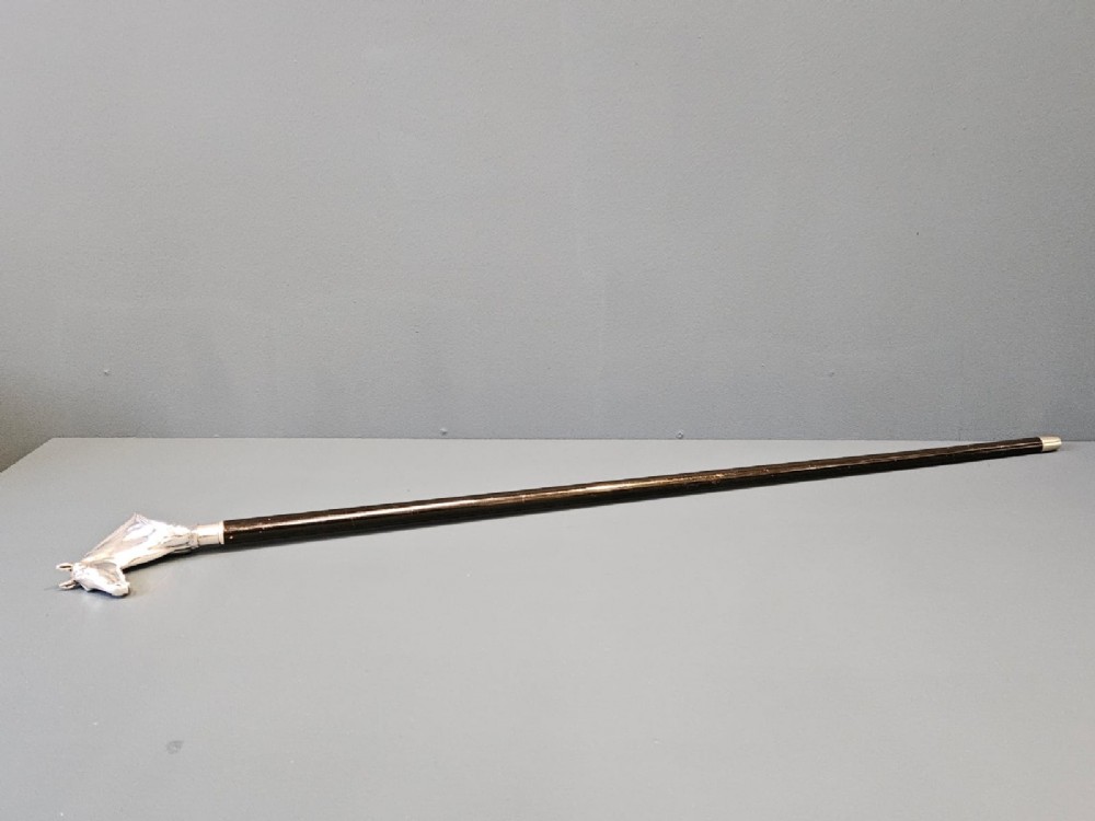 Outstanding Silver Horses Head Walking Stick View XI
