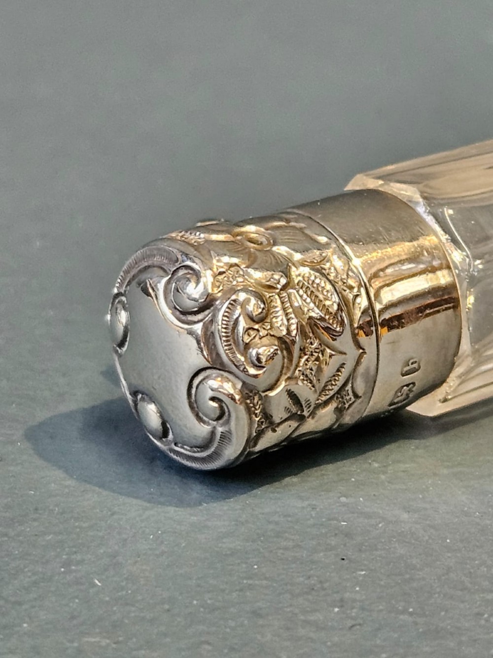 Edwardian Silver and Crystal Scent File View IV