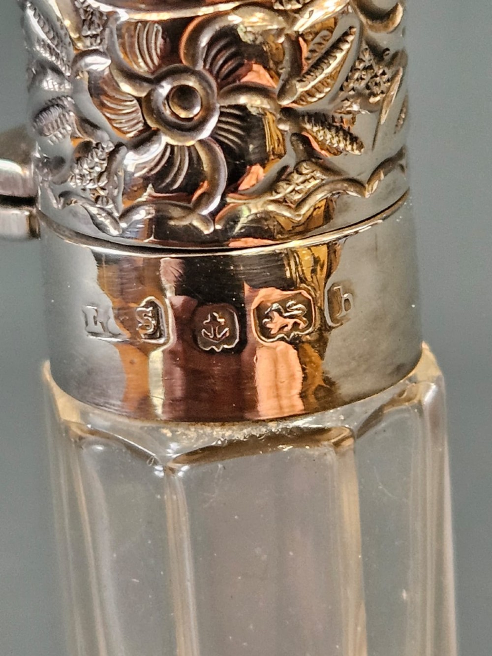 Edwardian Silver and Crystal Scent File View VI