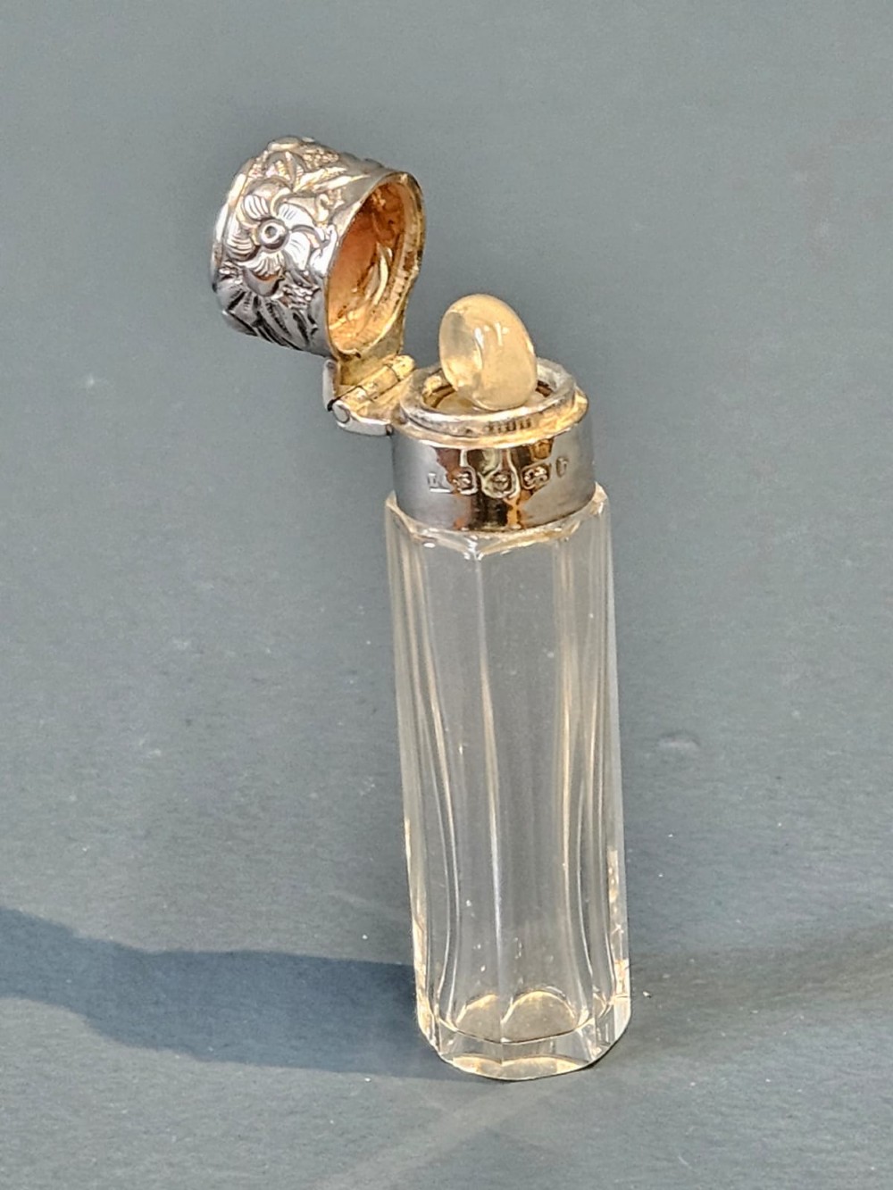 Edwardian Silver and Crystal Scent File View VII