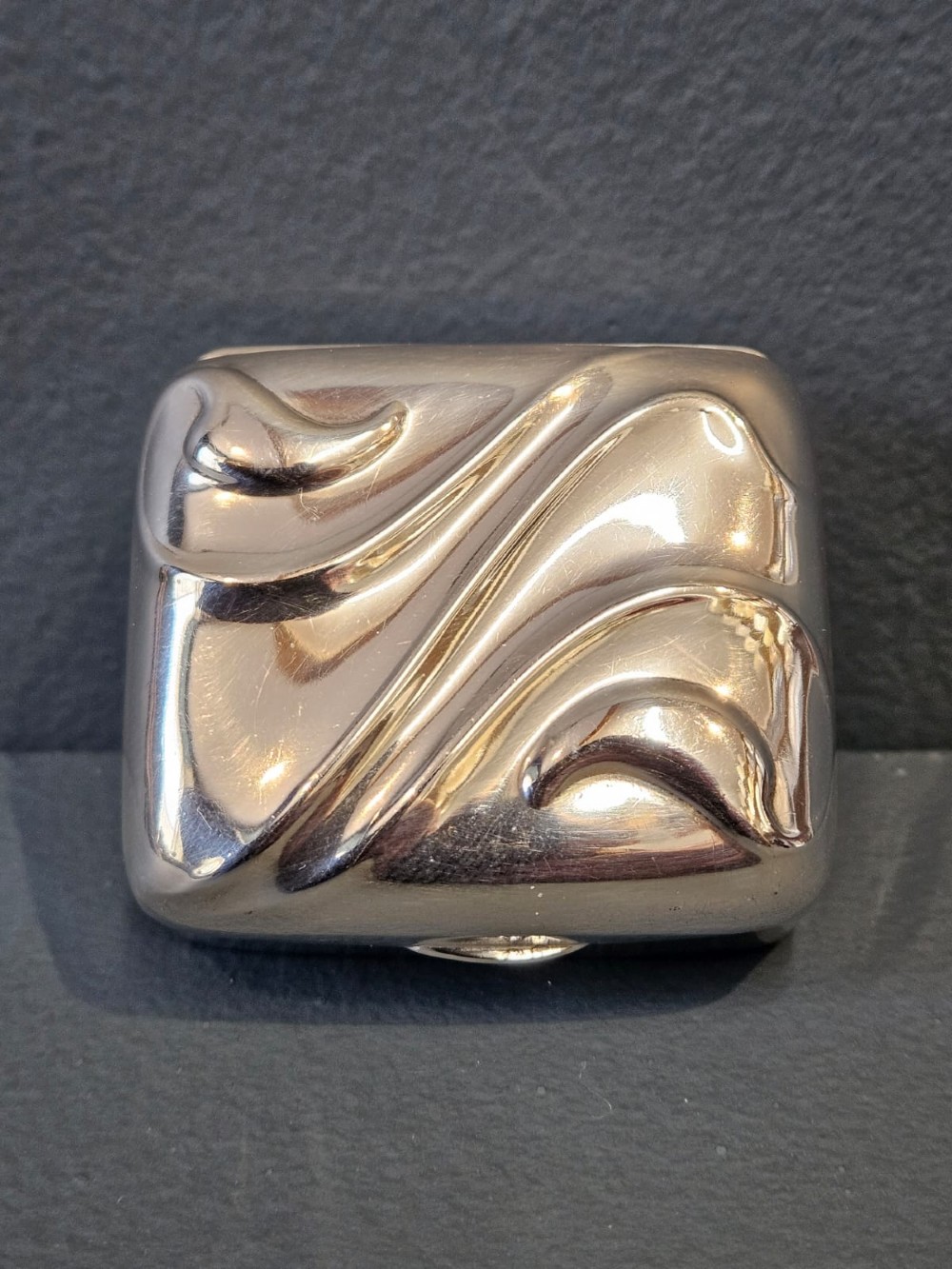 Edwardian Art Nouveau Silver Pill Box
