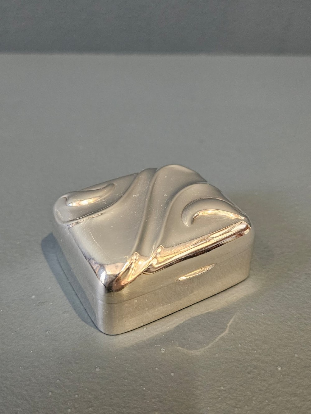 Edwardian Art Nouveau Silver Pill Box View II