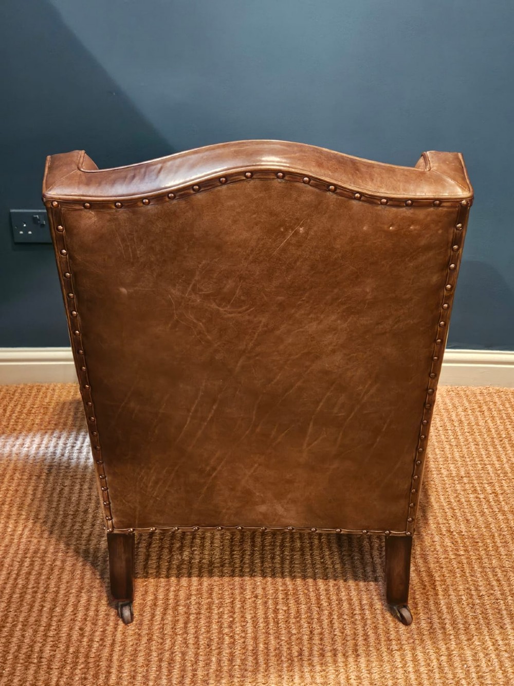 Edwardian Tan Leather Armchair by Warings View V