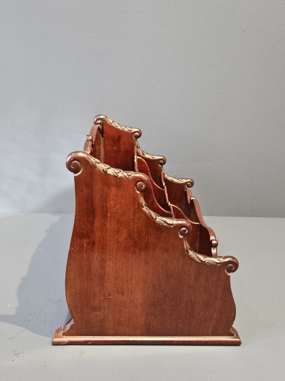 Outstanding Quality Victorian Figured Mahogany Waterfall Letter Rack View IV