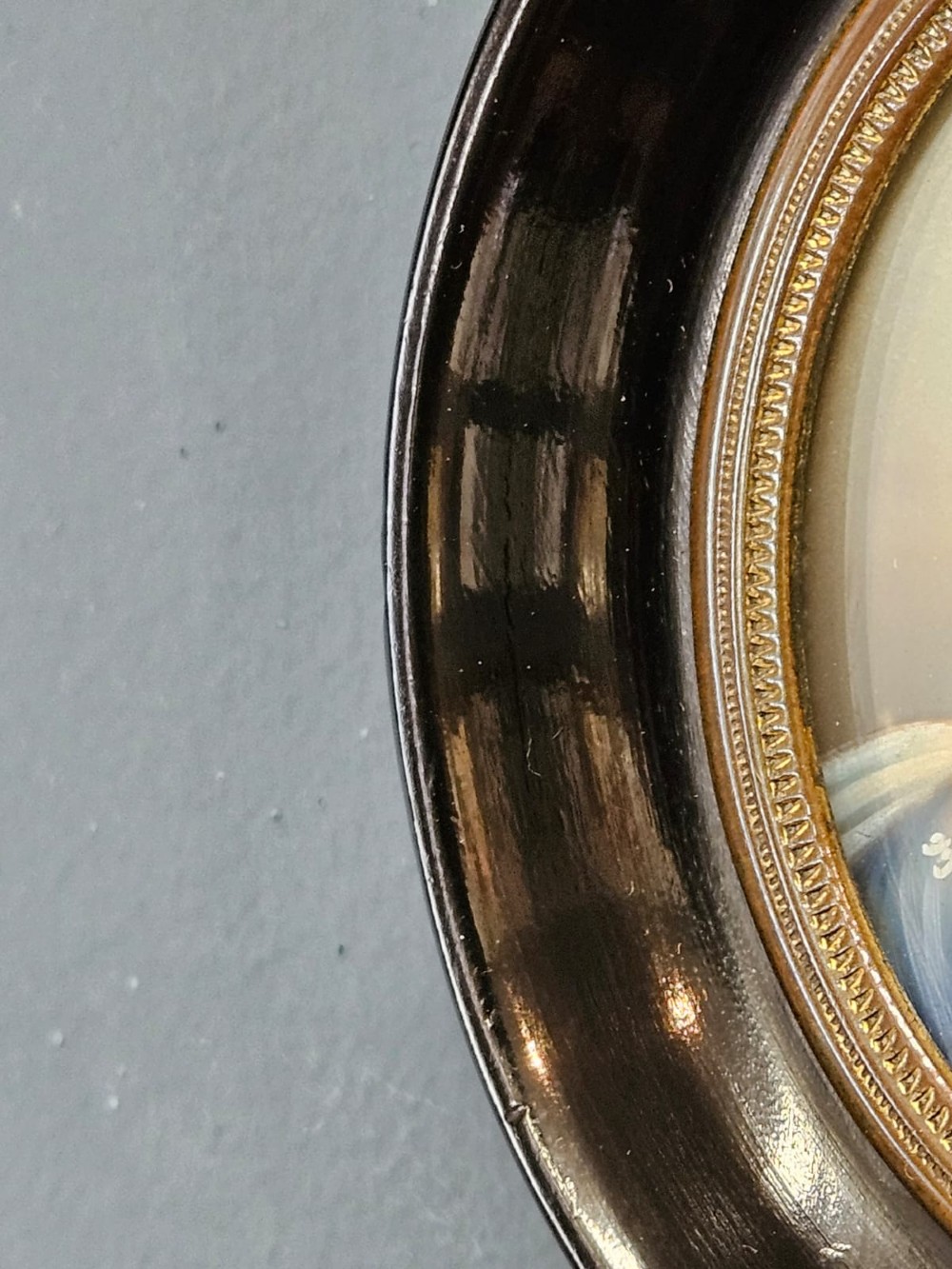 Victorian Miniature Portrait on Cow Bone View VIII