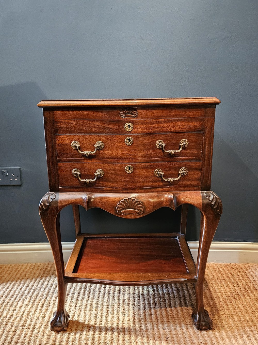Edwardian Canteen of Cutlery in Side Table