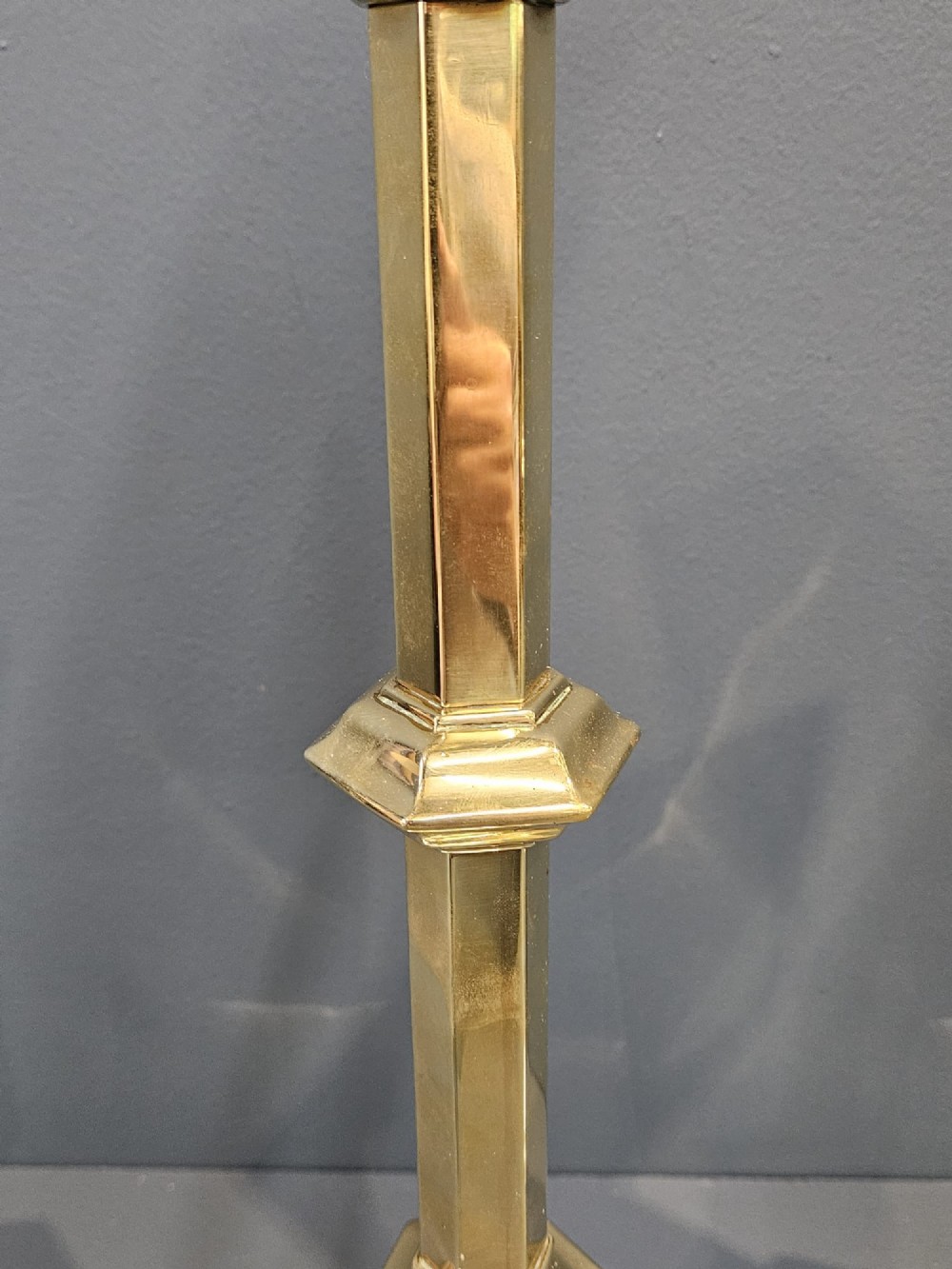 Pair of Victorian Brass Church Candlesticks View IV