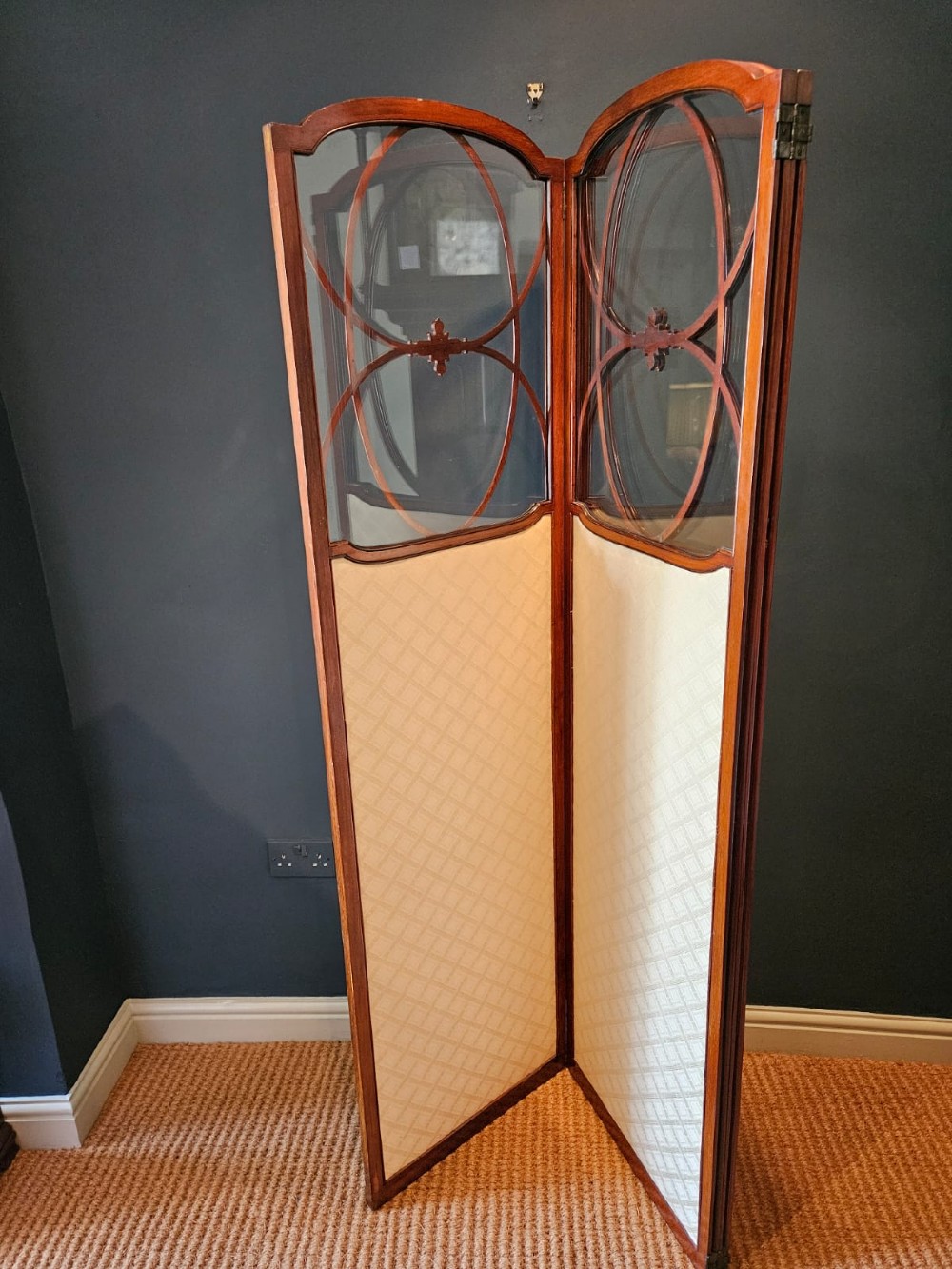 Outstanding Quality Edwardian Inlaid Mahogany Room Screen View VIII