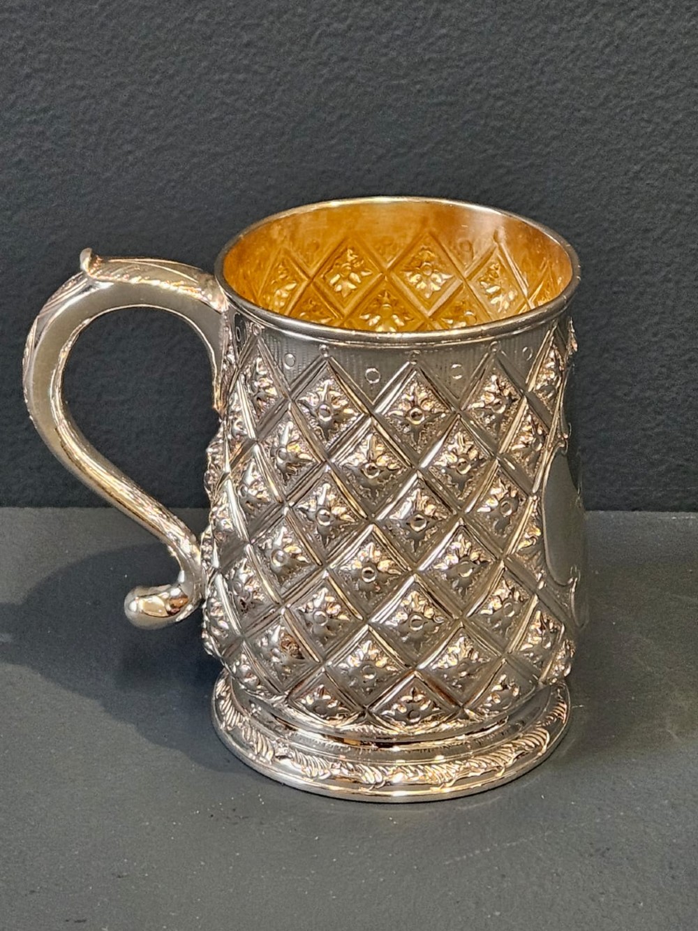 Outstanding George II Silver Quilted Design Mug