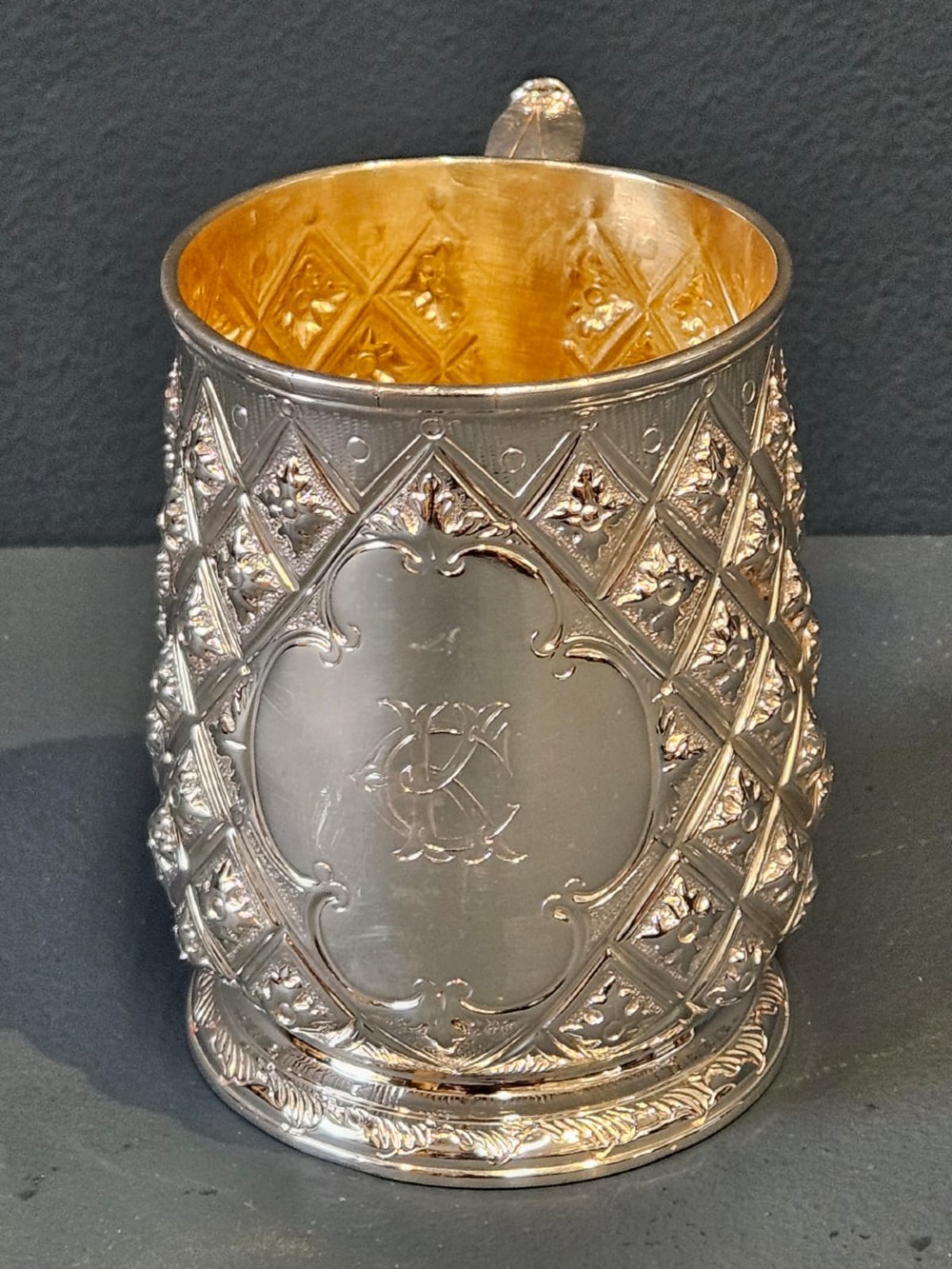 Outstanding George II Silver Quilted Design Mug View III