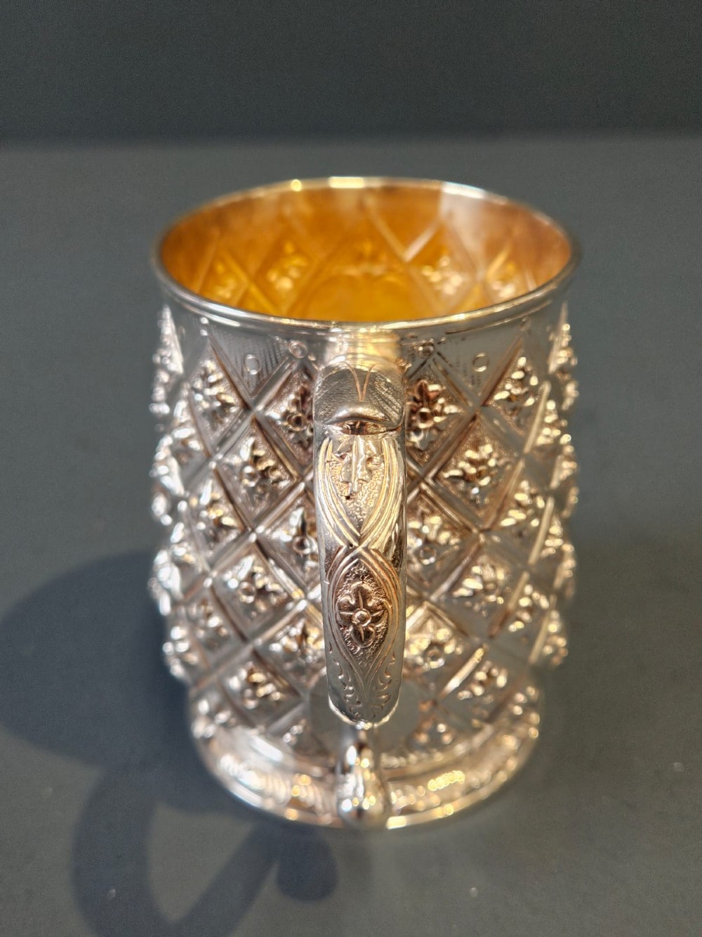 Outstanding George II Silver Quilted Design Mug View V