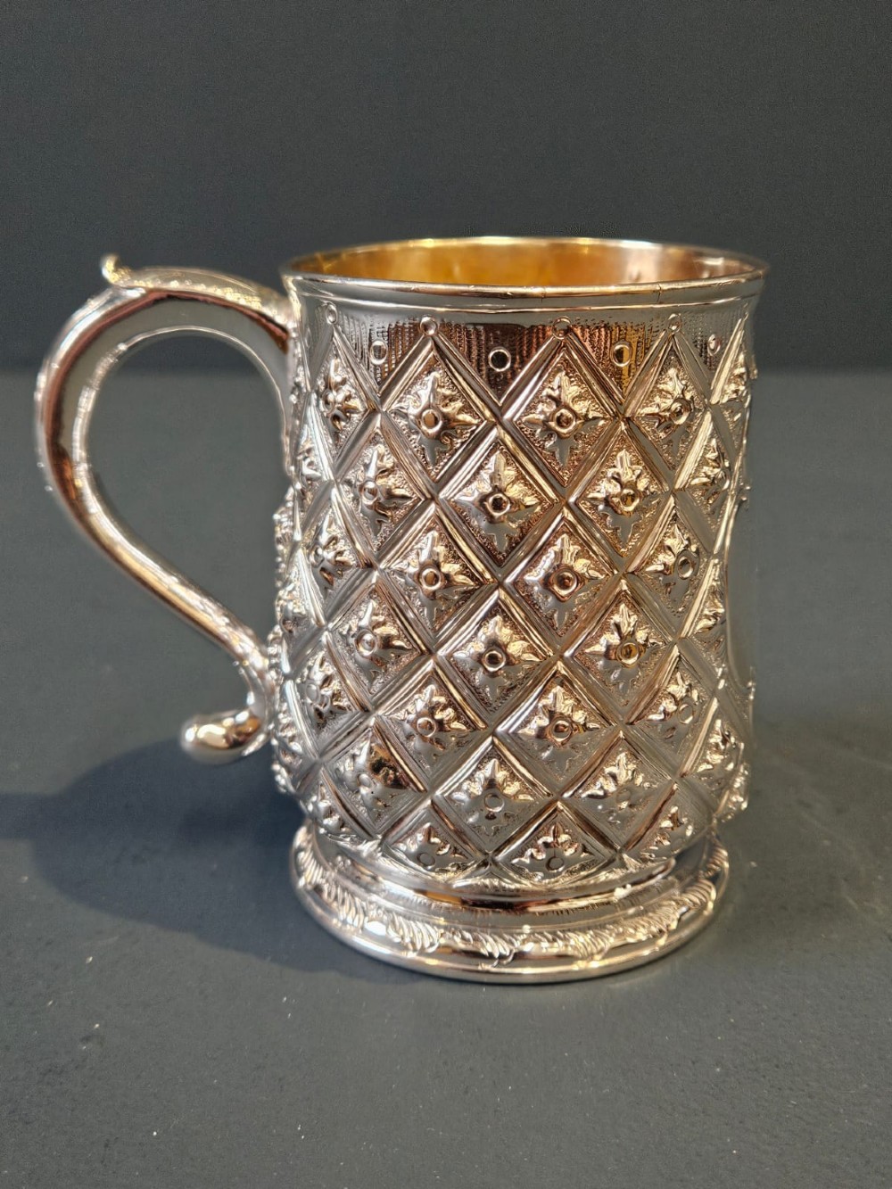 Outstanding George II Silver Quilted Design Mug View VI