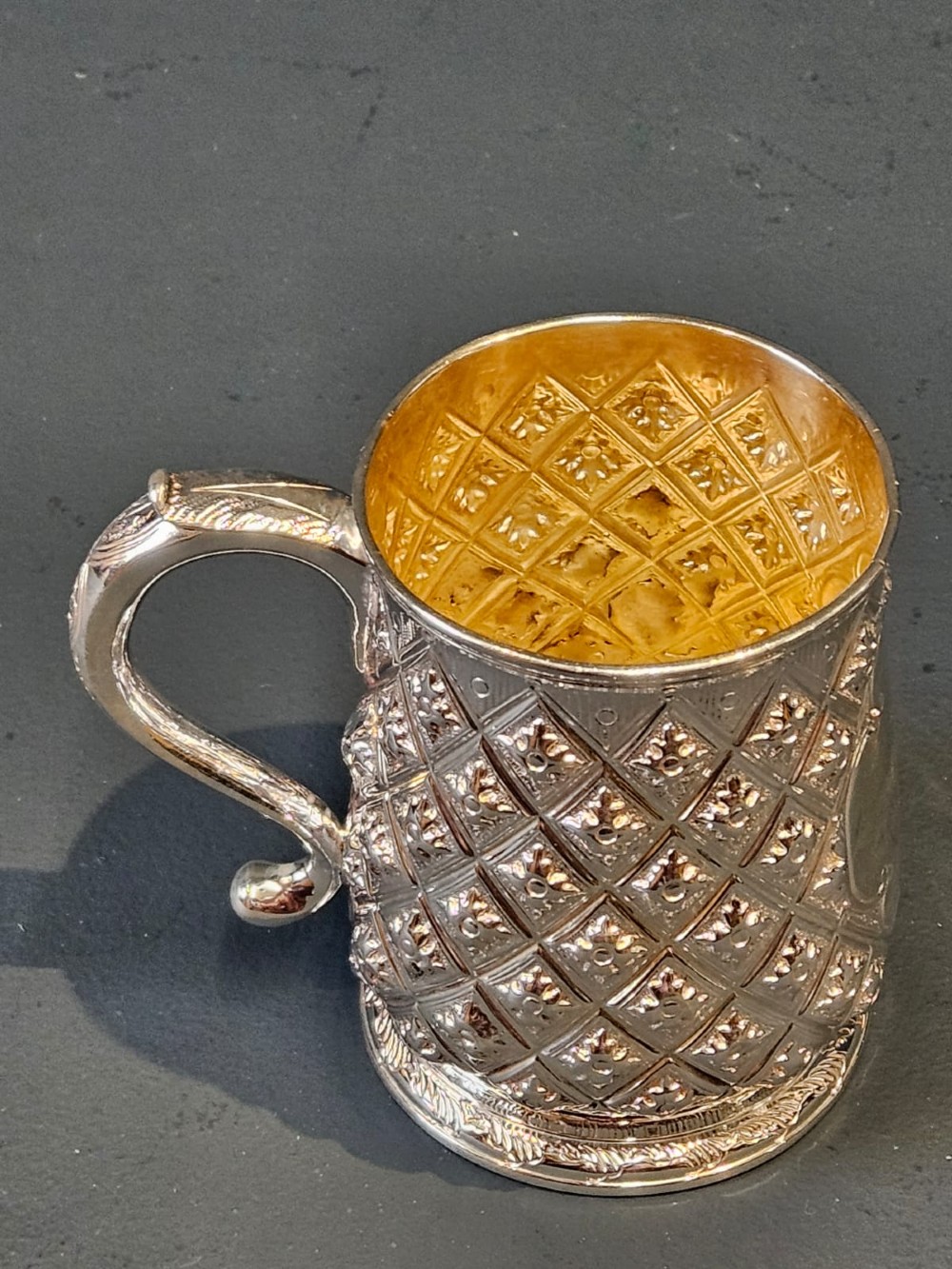 Outstanding George II Silver Quilted Design Mug View VIII