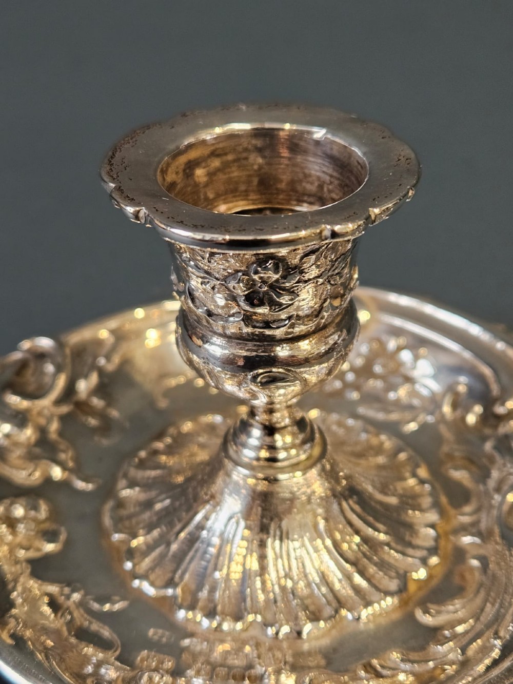 Victorian Silver Chamber Stick View V