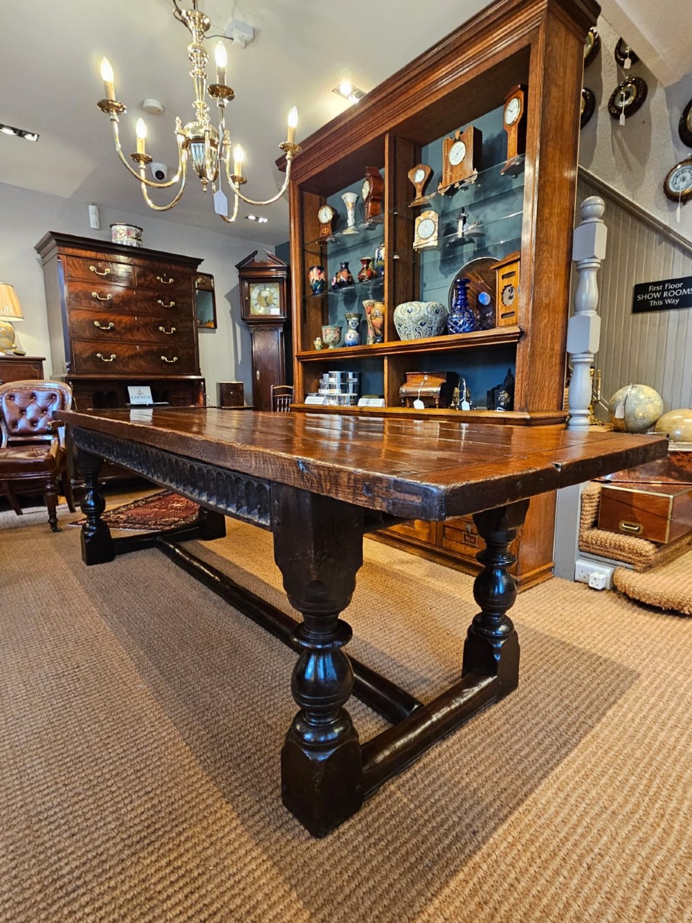 George I Oak 10 Seat Refectory Table View V