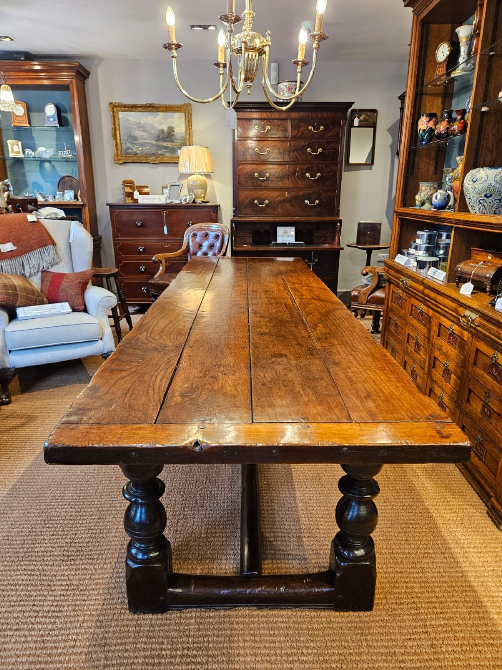 George I Oak 10 Seat Refectory Table View VI