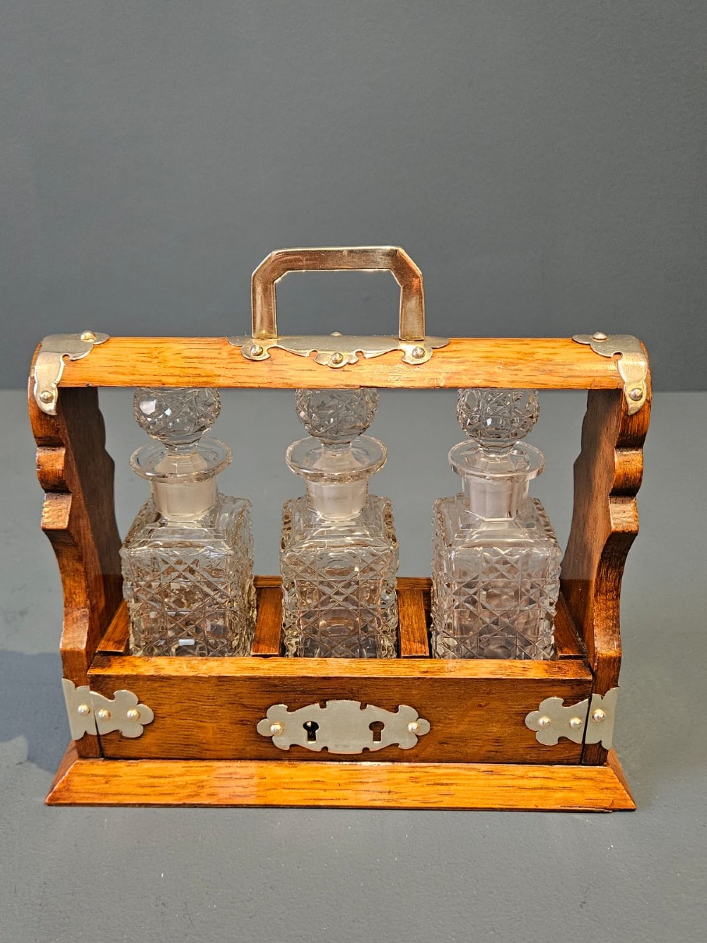 Victorian Oak Miniature Tantalus