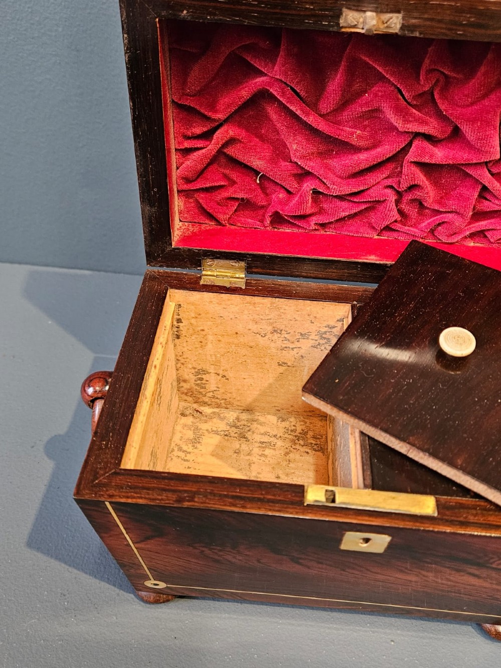Regency Rosewood Tea Caddy View VI
