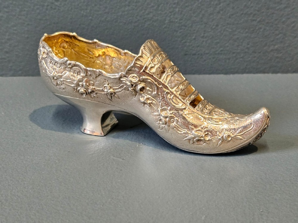 Victorian Cast Silver Shoe View II